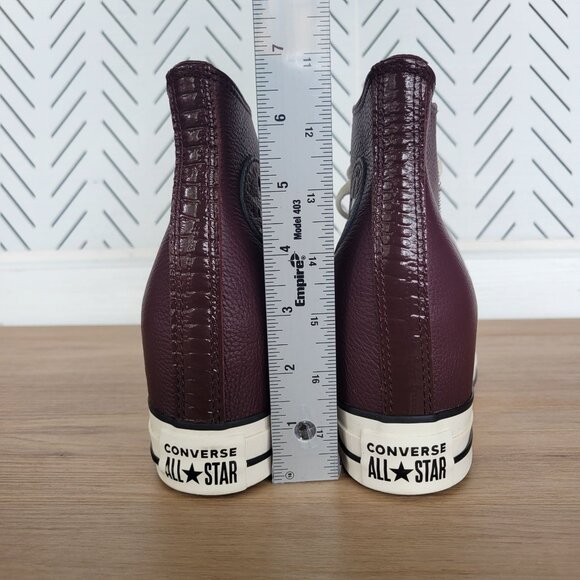 ✨✨Converse Chuck Taylor All Star Wedge Leather 8 Womens Shoes Burgundy A12349C - Picture 7 of 12